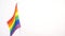 Gay or lgbt pride rainbow colored flag waving