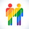 Gay marriage homosexual color icon