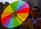 Gay Pride Festival and Rainbow Umbrella