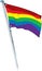 Gay pride flag waving