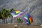 Gay pride flags on Arenas Street in Palm Springs, California,