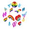 Gay pride isometric 3d icons