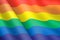 Gay pride rainbow flag 3d illustration wind ripple