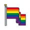 Gay pride rainbow flag isolated vector illustration