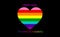 Gay Pride Rainbow heart shape LGBTQIA template. Diversity e Inclusivity. Pride Banner with LGBT Flag sign. Pride Month Vector