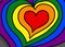 Gay Pride Rainbow Hearts