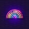 Gay Pride Rainbow neon icon. LGBT neon signs. Gay Pride concept. Vector illustration for design. Gay Pride glowing logo, light