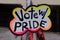 Gay Pride Rights Parade sign VOTE