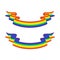 Gay pride symbol - the rainbow ribbon.