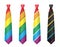 Gay Pride Ties Rainbow Colored Cravats