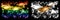 Gay pride vs Cyprus, Cyprian New Year celebration sparkling fireworks flags concept background. Abstract combination of two flags
