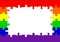 Gay rainbow flag puzzle border