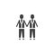 Gay wedding couples holding hands vector icon