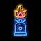 Gaz Cylinder With Fire For Cooking neon glow icon illustration