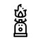 Gaz Cylinder With Fire For Cooking Vector Icon