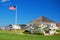 A gazebo and American flag recall highlight a beautiful day in the park