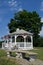 Gazebo With American Flags