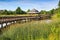 Gazebo Boardwalk Lake Reflection Park Herndon Virginia