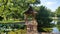 Gazebo Bridge Over Pond