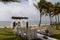 Gazebo. Flowers. Mexico. Ocean view. Caribbean gazebo