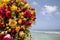 Gazebo. Flowers. Mexico. Ocean view. Caribbean gazebo
