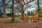 Gazebo Garden With Wooden Chairs