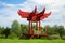 Gazebo in the Japanese style close up. Manor Mar\'ino, Leningrad region