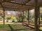 gazebo with lattice roof for relaxing in decorative farm Botanical Garden Emek Hefer