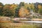 Gazebo in Monrepo Mon Repos manor park. Autumn. Vyborg.