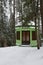 Gazebo next to Stalin`s dacha  in winter, Valdai, Novgorod region, Russia