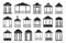 Gazebo of pergola vector black set icon. Isolated black set icon garden bower.Vector illustration gazebo of pergola on