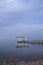 Gazebo Reflected in water.Medical beach on the Dead Sea