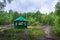 Gazebo for relaxing on the sacred source Stream.