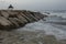 Gazebo on rock by the ocean