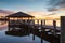 Gazebo Silhouette on Waterfront Manteo North Carolina