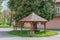 Gazebo to relax in the park area. Park in English style