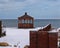 A Gazebo in Winter By the Water