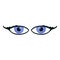 Gazing eyes icon, cartoon style