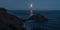 Gaztelugatxe hermitage under the light of the moon at night