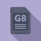 GB flash memory board icon flat vector. Machine solid