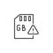 Gb Sd card and exclamation mark outline icon