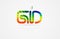 gd g d rainbow colored alphabet letter logo combination