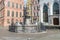 Gdansk Fountain of Neptune. Empty city during the COVID-19 epidemic