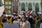 Gdansk, North Poland - August 13, 2020: People gathered supporting belarus protest during covid 19 time with polish flag waving in