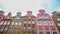 Gdansk, Poland - 12 April 2019; Fragment of colorful tenement houses