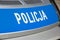 Gdansk, Poland - April 27, 2017: Policja Police inscription on gray car.