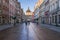 Gdansk, Poland, December 2017. Dluga street, view on the Golden Gate ZÃ…â€šota Brama in old town.