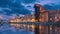 Gdansk, Poland. Embankmet and Crane at dusk