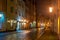 Gdansk, Poland - January 2019. Image of Old town of Gdansk with city hall at night, Poland