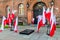 GDANSK, POLAND - SEPTEMBER 1, 2016: Polish flags commemorating Defence of the Polish Post Office on September 1, 193